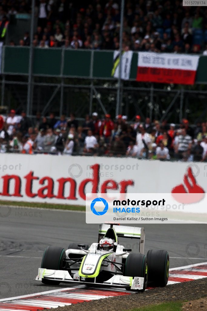 Kubica i Senna - słynna flaga, Silverstone 2009 (Button)